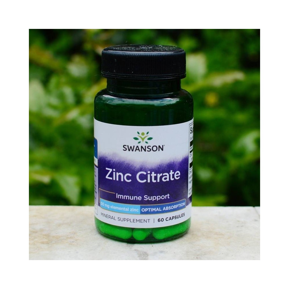 Zinc Citrate 50mg 60 Capsule, Swanson Zinc Citrate 50mg beneficii: reglarea proceselor metabolice si a activitatii enzimelor din