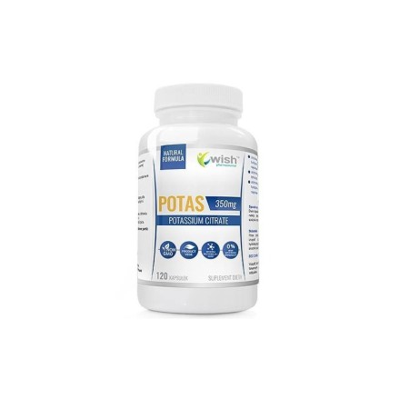 Wish Potassium citrate (Citrat de potasiu), 350 mg, 120 Capsule Beneficiile citratului de potasiu: ajuta in reducerea AVC-ului, 