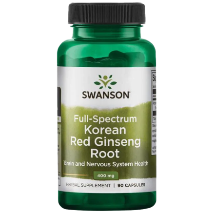 Swanson Full Spectrum Korean Red Ginseng (Ginseng rosu) 400mg - 90 Capsule Beneficii Ginseng Korean: antioxidant puternic care p