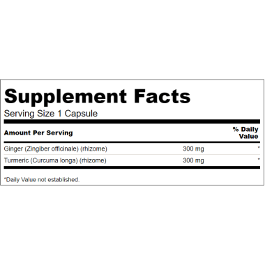 Swanson Ginger & Turmeric (Ghimbir si Turmeric) - 60 Capsule Beneficii ghimbir si turmeric: amelioreaza durerile, reduce greata 
