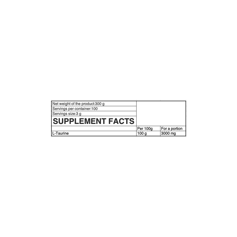 OstroVit Supreme Pure Taurine (taurina pudra) - 300 grame Beneficii L-taurina: sustine metabolismul, imbunatateste performanta f