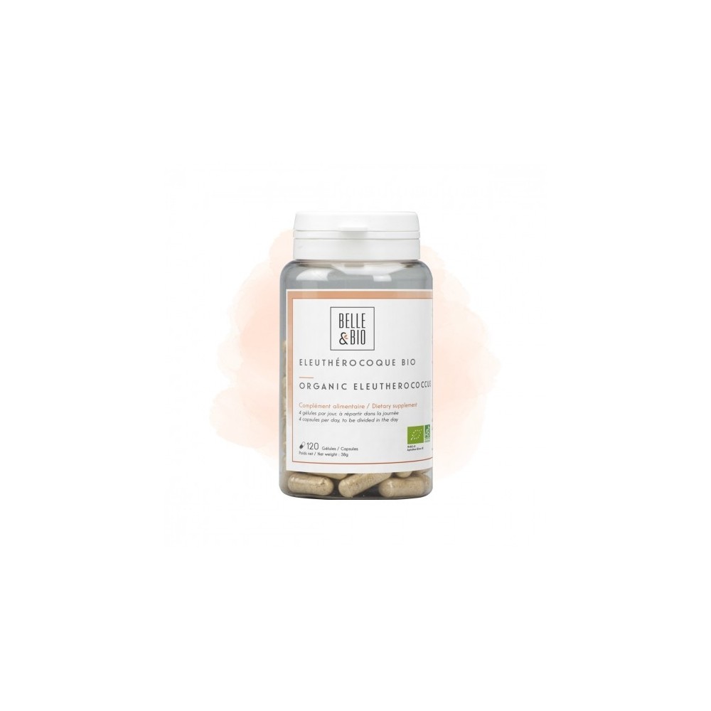 Belle&Bio Eleutherococcus Organic 200 mg - 120 Capsule Beneficii Eleuterococ: cresterea energiei si reducerea oboselii, imbunata