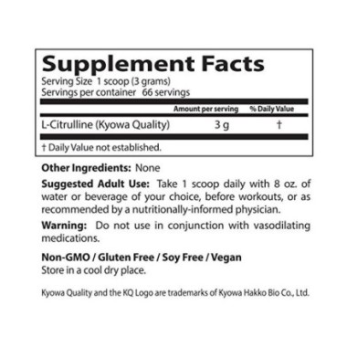 Doctor's Best L-Citrulline Powder (Kyowa Citrulina pudra) - 200 grame Beneficiile Citrulinei: poate imbunatati performanta atlet