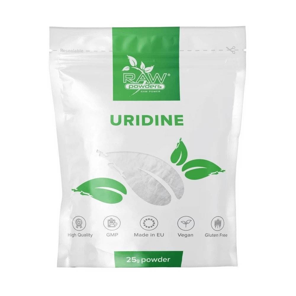 Uridina monofosfat pudra 25 grame, Raw Powders Uridina monofosfat pudra beneficii: ajuta in ameliorarea leziunilor nervoase, ame