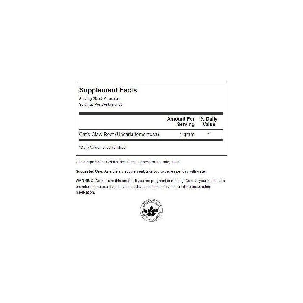 Swanson Cat's Claw (Gheara matei) 500 mg - 100 Capsule Beneficii gheara matei: antioxidant, intareste sistemul imunitar, amelior