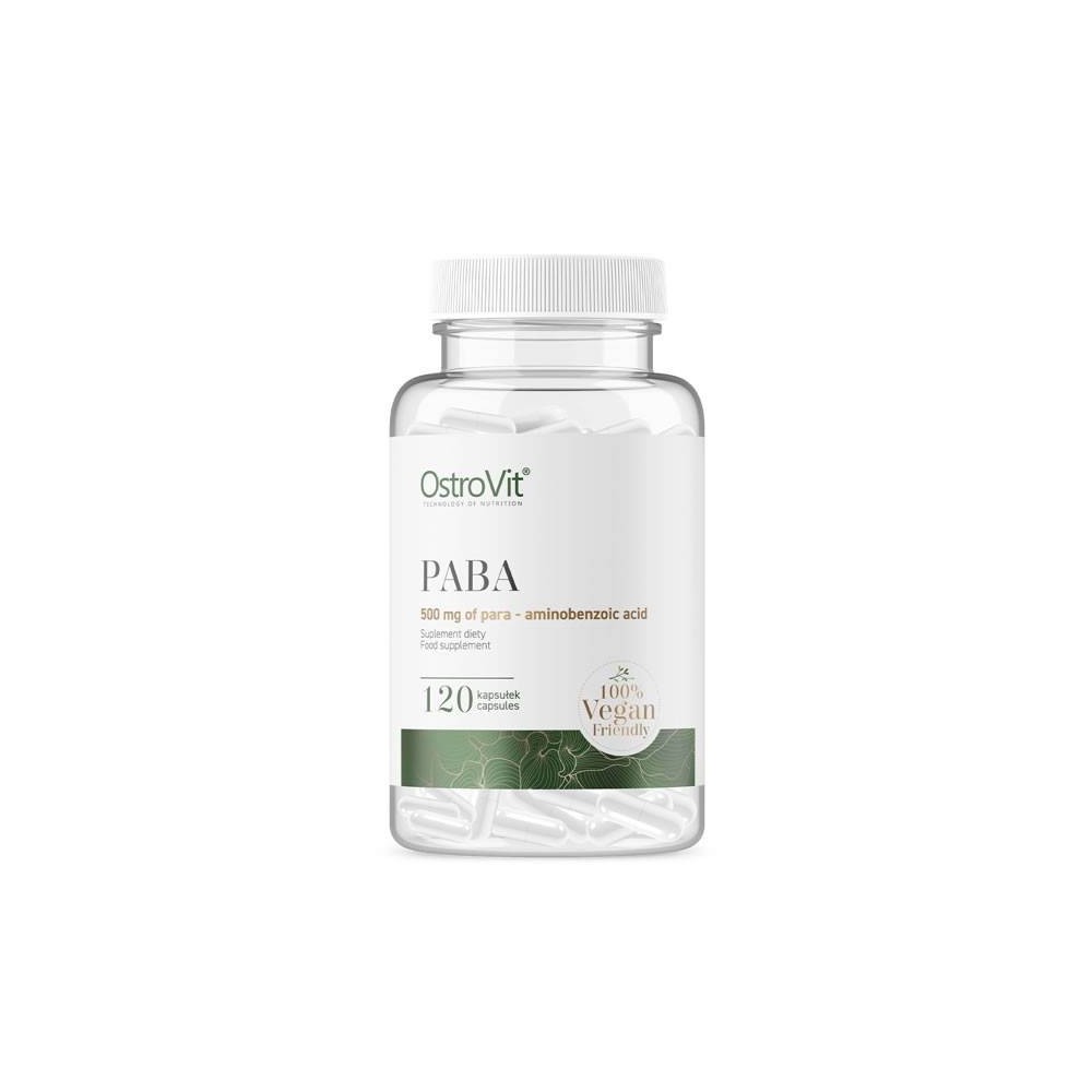 OstroVit PABA Vege, 500 mg, 120 Capsule Beneficii PABA: este benefic pentru piele, beneficii antioxidante, sprijina sanatatea si OstroVit PABA Vege, 500 mg, 120 Capsule Beneficii PABA: este benefic pentru piele, beneficii antioxidante, sprijina sanatatea si