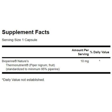 Swanson Bioperine, 10mg - 60 Capsule Beneficii BioPerine: activitate antioxidanta ridicata, agent antiinflamator, controleaza za