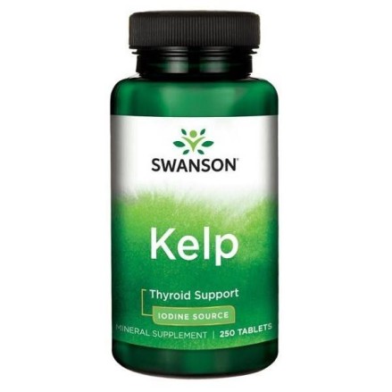 Swanson Kelp Iodine Source (Alge de mare) - 250 Tablete Beneficii Kelp (alge de mare): supliment alimentar usor de administrat, 