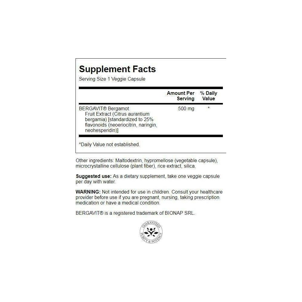 Bergamot Extract 500mg 30 Capsule, Swanson Bergamot Extract Beneficii: ajuta la ameliorarea depresiei, ajuta la scaderea nivelul
