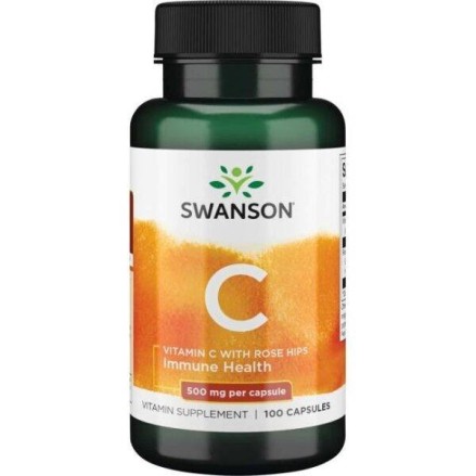 Swanson Vitamin C & Rose Hips Extract (Vit.C & Macese) - 100 Capsule Beneficii Vitamina C &amp; Macese: antioxidant, ajuta in pr