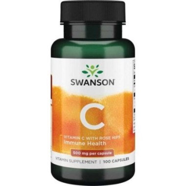 Swanson Vitamin C & Rose Hips Extract (Vit.C & Macese) - 100 Capsule Beneficii Vitamina C &amp; Macese: antioxidant, ajuta in pr