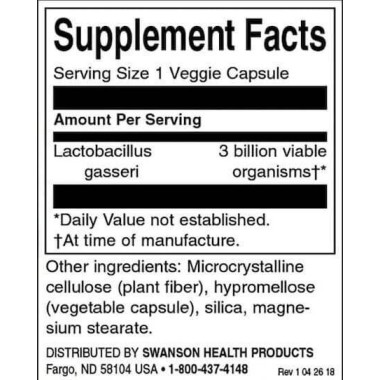 Swanson Lactobacillus Gasseri, 3 Billion CFU - 60 Capsule Beneficii ale Lactobacillus Gasseri: ajuta in pierderea in greutate, s