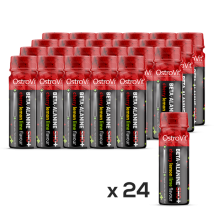 OstroVit Beta-Alanine Shot 24x80 ml (cirese, lamaie) Beneficii Beta-Alanine Shot: consumul de beta-alanina determina hipertrofie