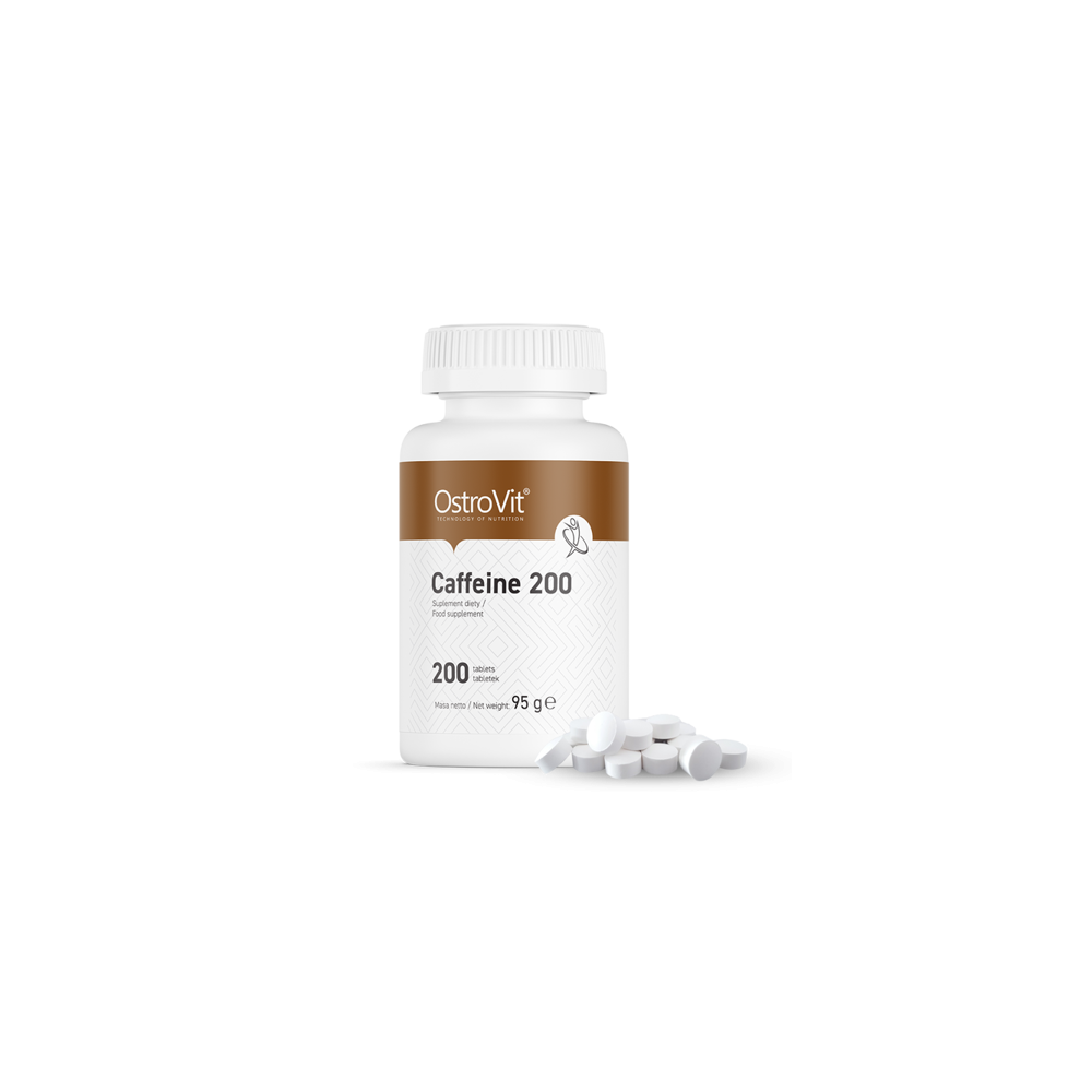Caffeine - Cofeina 200mg 200 Tablete, OstroVit Caffeine - Cofeina Beneficii: ajuta la accelerarea metabolismului, stimuleaza, ad