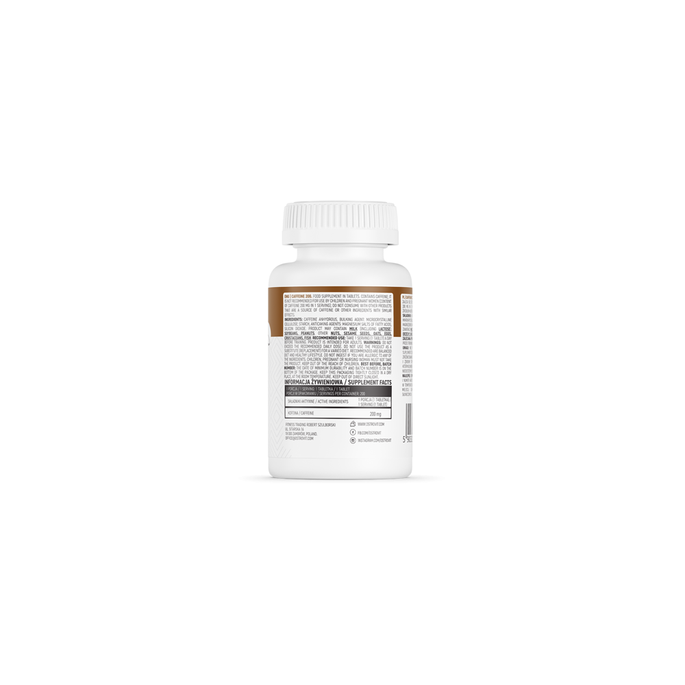 Caffeine - Cofeina 200mg 200 Tablete, OstroVit Caffeine - Cofeina Beneficii: ajuta la accelerarea metabolismului, stimuleaza, ad