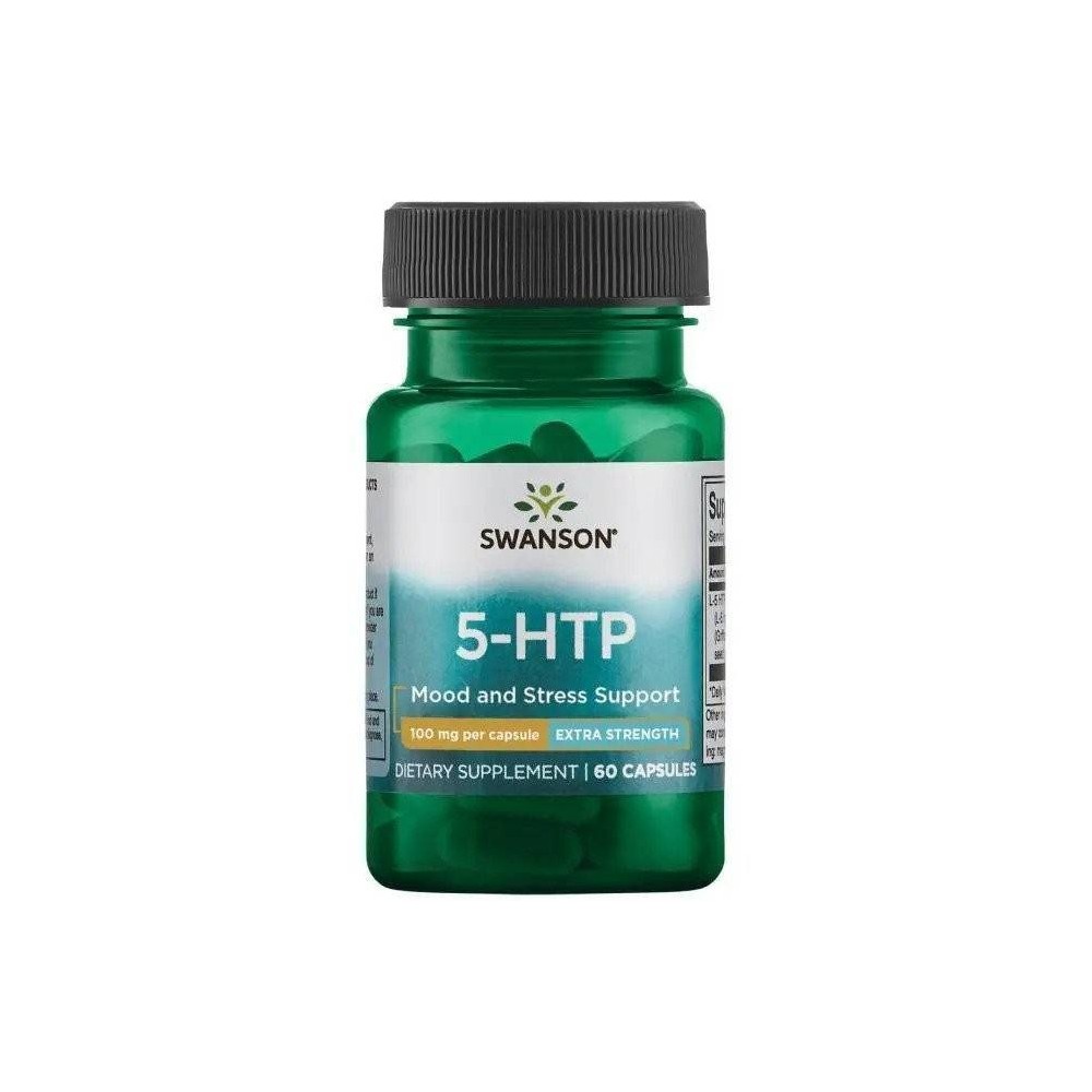 Swanson 5 HTP 100 mg Extra Strength 60 Capsule (Supliment depresie si anxietate, somn linistit) Beneficii 5 HTP: imbunatateste s Swanson 5 HTP 100 mg Extra Strength 60 Capsule (Supliment depresie si anxietate, somn linistit) Beneficii 5 HTP: imbunatateste s