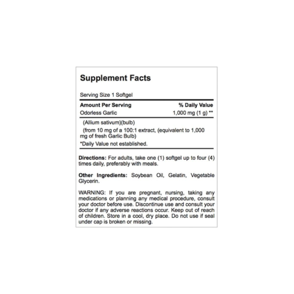 Usturoi fara miros - 1000mg - 100 Capsule, Puritan's Pride Usturoi fara miros beneficii: poate ajuta la scaderea tensiunii arter
