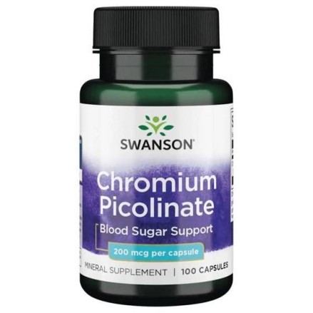 Picolinat de crom - Chromium Picolinate 200mcg 100 Capsule, Swanson Picolinat de crom - Chromium Picolinate Beneficii: ajuta la 