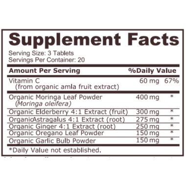 Pure Nutrition Organic Immune (pentru imunitate) - 60 Tablete Beneficii ORGANIC IMMUNE: formula bio complexa care te protejeaza 