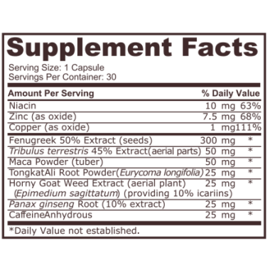 Pure Nutrition Libido Formula - 30 Capsule Beneficii Libido Formula: supliment alimentar foarte eficient pentru barbati, creste 