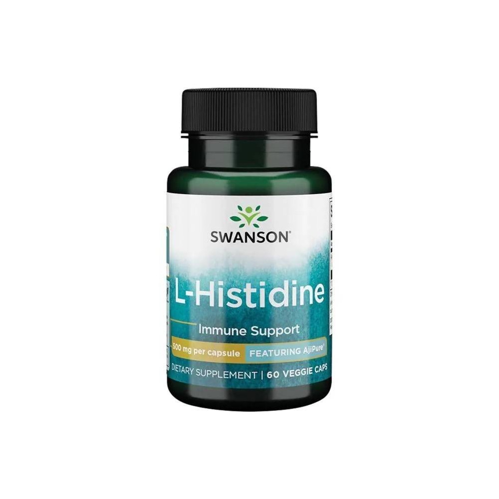 Swanson L-Histidine 500mg - 60 Capsule Beneficii L-histidina: sustine sistemul imunitar, poate ajuta la ameliorarea bolilor cron Swanson L-Histidine 500mg - 60 Capsule Beneficii L-histidina: sustine sistemul imunitar, poate ajuta la ameliorarea bolilor cron