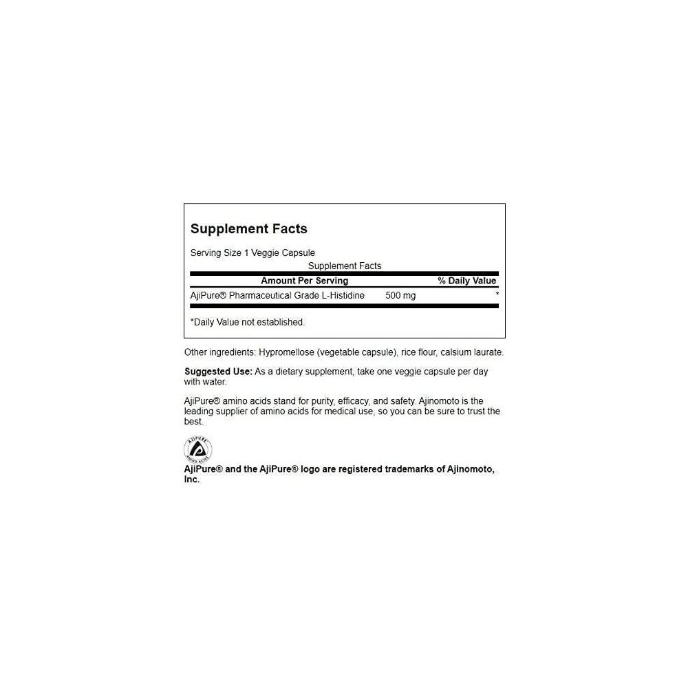 Swanson L-Histidine 500mg - 60 Capsule Beneficii L-histidina: sustine sistemul imunitar, poate ajuta la ameliorarea bolilor cron