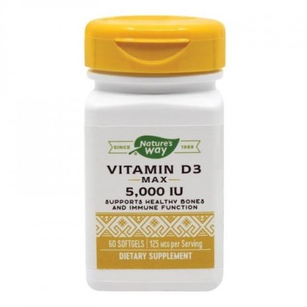 Vitamina D3 5000UI - 60 Capsule (imunitate, articulatii, circulatie) Proprietati Vitamina D3:
Formula ce contine Vitamina D3 din