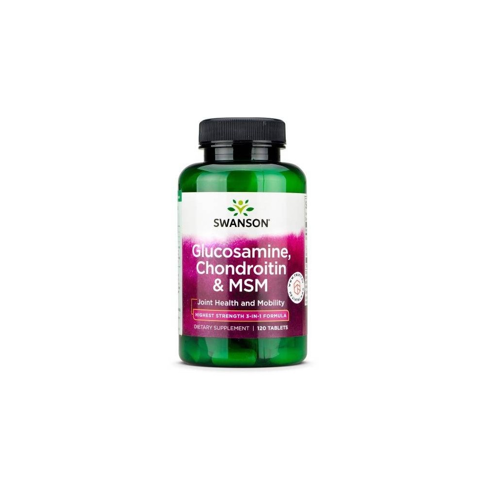 Swanson Glucosamine Chondroitin & MSM 500/400/200 - 120 Tablete Beneficii Glucosamine + MSM + Chondroitin: trei compusi de susti Swanson Glucosamine Chondroitin & MSM 500/400/200 - 120 Tablete Beneficii Glucosamine + MSM + Chondroitin: trei compusi de susti