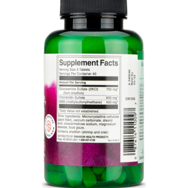 Swanson Glucosamine Chondroitin & MSM 500/400/200 - 120 Tablete Beneficii Glucosamine + MSM + Chondroitin: trei compusi de susti