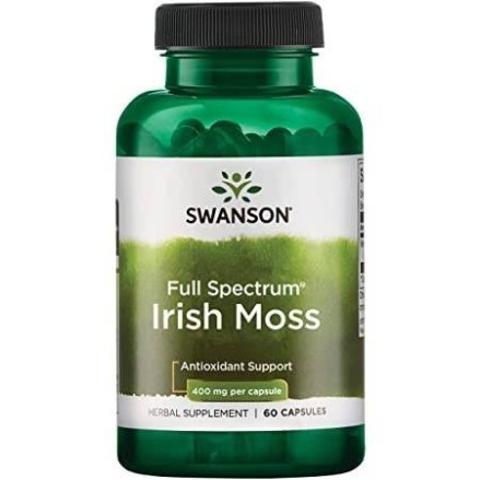 Swanson Full Spectrum Irish Moss (muschi irlandez) 400 mg - 60 Capsule Beneficii Irish Moss: sustine sanatatea tiroidei, sprijin