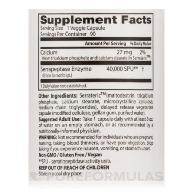 Doctor's Best Serrapeptase - 40 000 SPU - 90 Capsule Beneficii Serrapeptase: poate ajuta la promovarea sanatatii oaselor si arti
