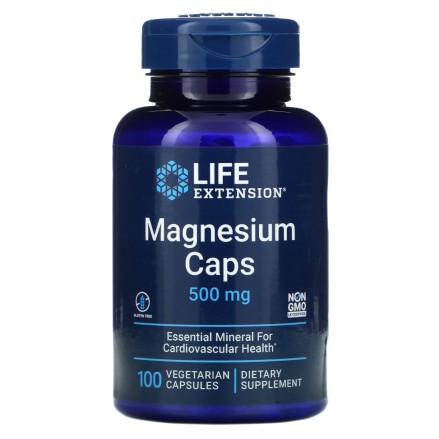 Life Extension Magnesium Caps, 500mg - 100 Capsule Beneficii magneziu- ajuta la scaderea tensiunii arteriale, protejeaza sistemu