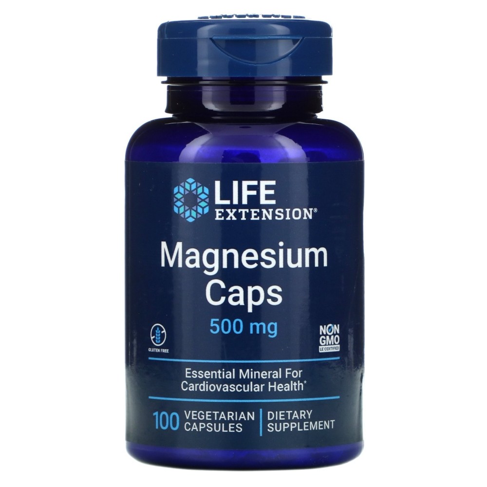 Life Extension Magnesium Caps, 500mg - 100 Capsule Beneficii magneziu- ajuta la scaderea tensiunii arteriale, protejeaza sistemu Life Extension Magnesium Caps, 500mg - 100 Capsule Beneficii magneziu- ajuta la scaderea tensiunii arteriale, protejeaza sistemu