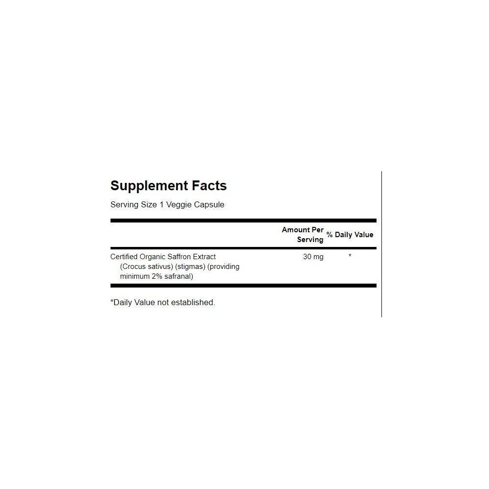 Swanson Saffron Extract 2% Safranal, 30mg - 60 Capsule Beneficii Sofran: promoveaza o stare de spirit buna si echilibrul mental,