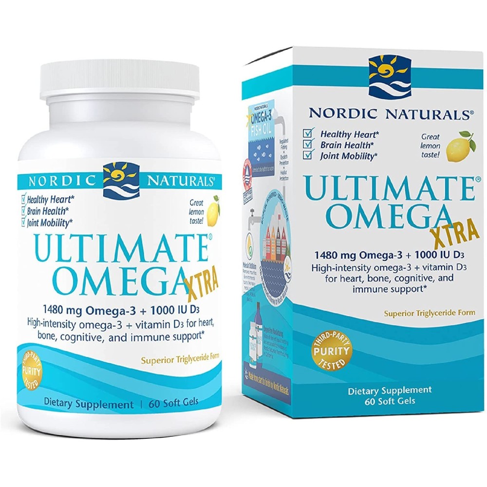 Nordic Naturals Ultimate Omega Xtra - 1480mg Lamaie - 60 Capsule Beneficii Omega Xtra- risc redus de boli cardiovasculare, risc Nordic Naturals Ultimate Omega Xtra - 1480mg Lamaie - 60 Capsule Beneficii Omega Xtra- risc redus de boli cardiovasculare, risc