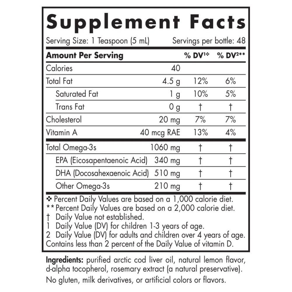 Nordic Naturals Arctic Cod Liver Oil - 1060mg Unflavored (Ulei de ficat de cod fara aroma) - 237 ml Beneficiile uleiului de fica