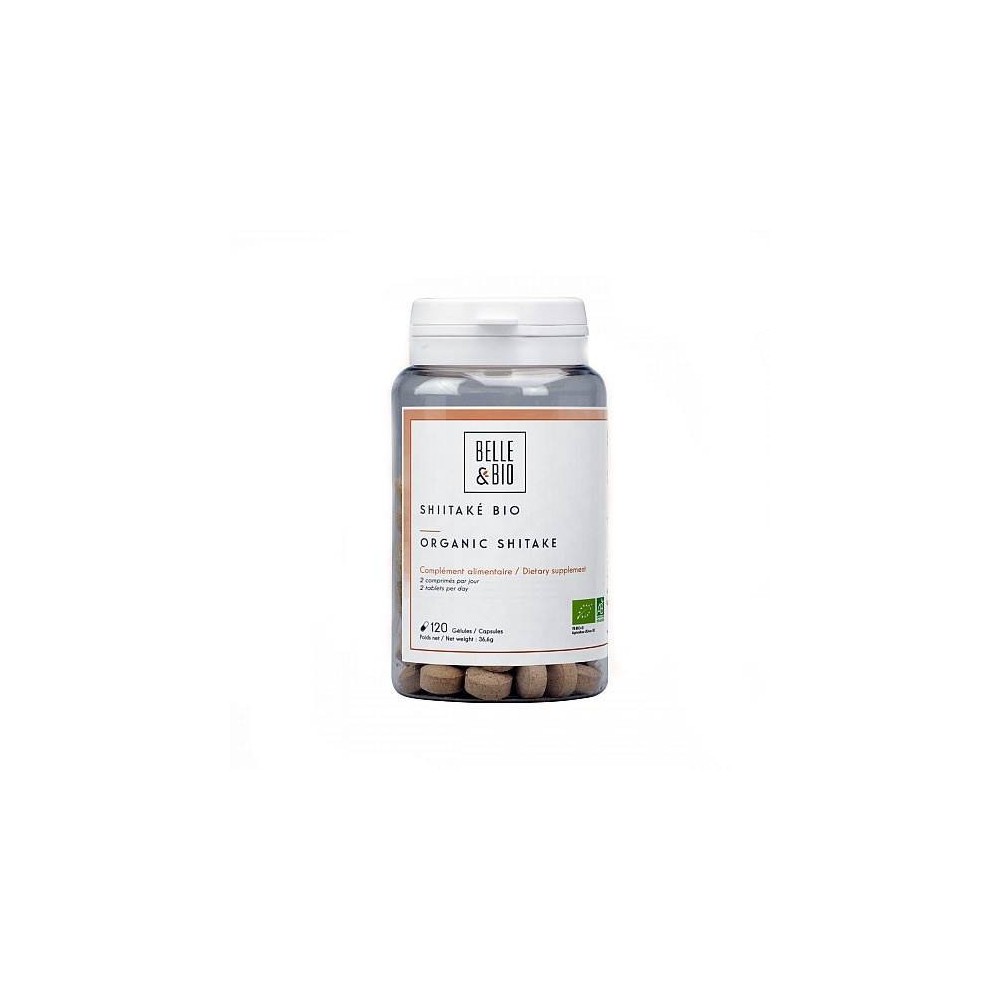 Belle&Bio Shiitake Extract Bio 120 Capsule Beneficii Shiitake: minimizeaza obezitatea, sustine functia imuna, sustine sanatatea 