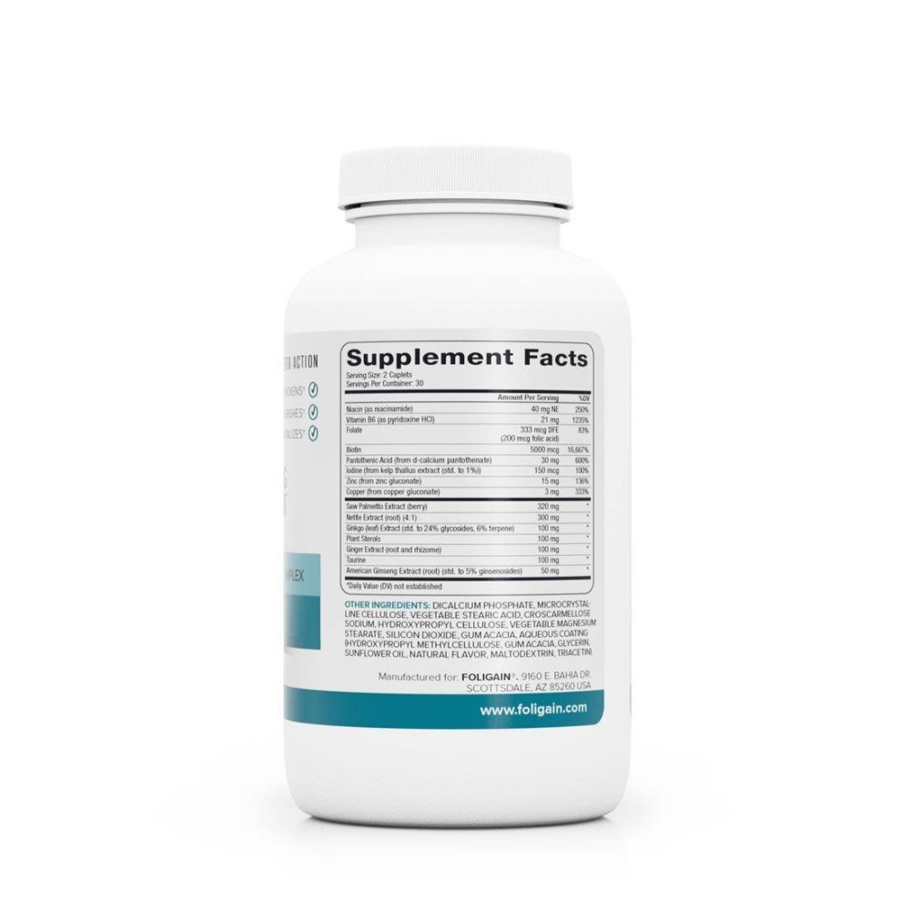 Foligain Stimularea cresterii parului 60 Capletele Foligain® Suplimente nutritive pentru pierderea parului: Pentru barbati si fe