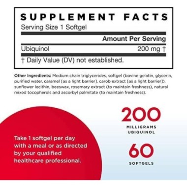 Jarrow Formulas Ubiquinol QH-absorb - 200mg - 60 Capsule Beneficii Ubiquinol QH-absorb: sustine functia cardiovasculara, prezint