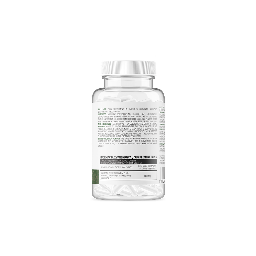 OstroVit ATP VEGE 60 Capsule Beneficii ATP VEGE: supliment alimentar modern care asigura organismului dumneavoastra ATP- Adenozi