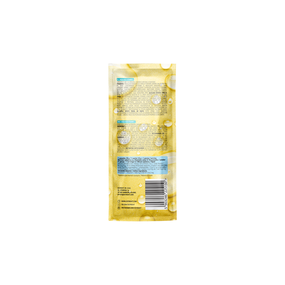 OstroVit Aqua Kick Vitamin C 10 g x 24 BOX Beneficii- va poate ajuta sa furnizati organismului dumneavoastra cu usurinta si rapi
