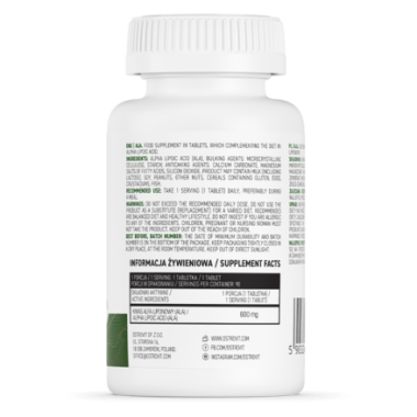 OstroVit ALA 90 tablete (acid alpha lipoic) Beneficii ALA: unul dintre cei mai puternici antioxidanti, ideal pentru reducerea gr