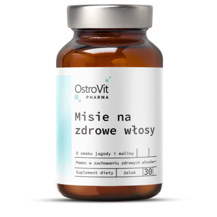 OstroVit Pharma Bears For Healthy Hair 30 gummies (Jeleuri pentru par sanatos) Beneficii: a fost dezvoltat pe baza ingredientelo