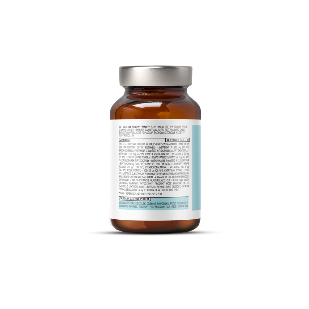 OstroVit Pharma Bears For Healthy Hair 30 gummies (Jeleuri pentru par sanatos) Beneficii: a fost dezvoltat pe baza ingredientelo