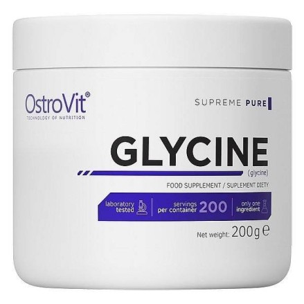 Glicina pudra, Pure Glycine 200 grame, OstroVit Glicina beneficii: va ajuta sa adormiti mai repede, cresteti eficienta somnului,