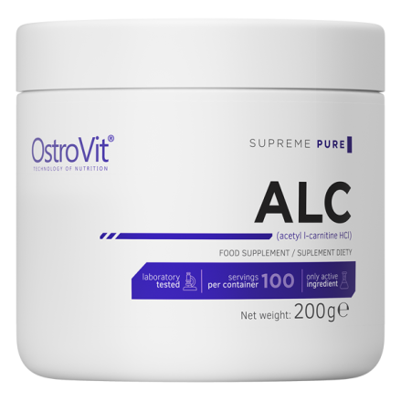 OstroVit ALC Acetyl L-Carnitine pudra 200 grame Beneficii ALC Carnitina: sprijina procesele de ardere a grasimilor (absorbtia de