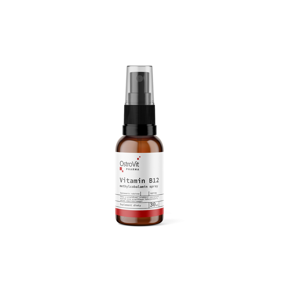 OstroVit Pharma Vitamin B12 Methylocobalamin spray 30 ml Beneficii Vitamina B12: ajuta la formarea globulelor rosii si la amelio OstroVit Pharma Vitamin B12 Methylocobalamin spray 30 ml Beneficii Vitamina B12: ajuta la formarea globulelor rosii si la amelio