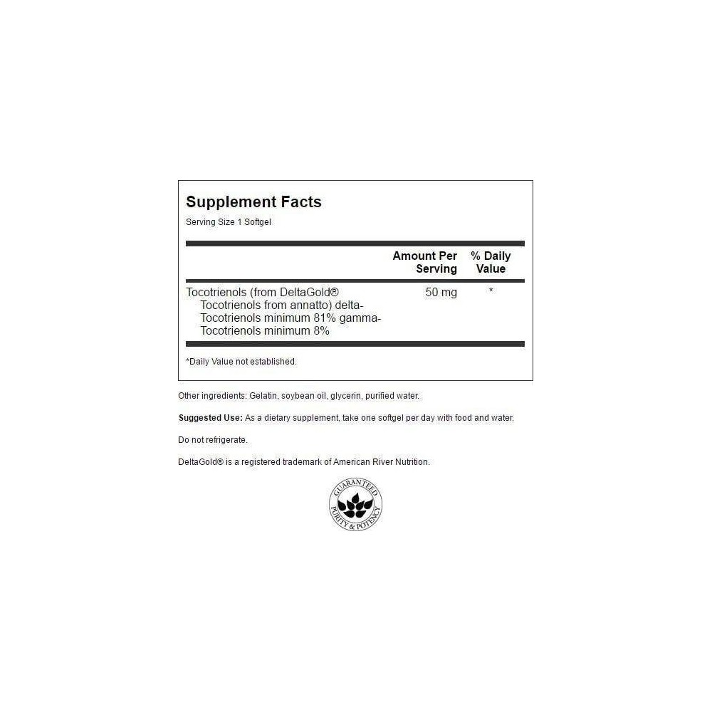 Swanson Tocotrienols - 50mg - 60 Capsule (suport antioxidant) Beneficii Tocotrienols: sustine diviziunea celulara, protejeaza in
