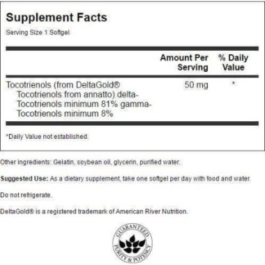 Swanson Tocotrienols - 50mg - 60 Capsule (suport antioxidant) Beneficii Tocotrienols: sustine diviziunea celulara, protejeaza in