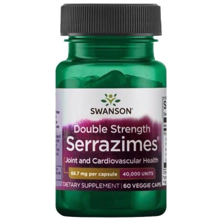 Swanson Serrazimes, 40 000 Units - 60 Capsule Beneficii Serrapeptase: poate ajuta la promovarea sanatatii oaselor si articulatii